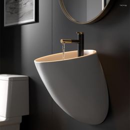 Bathroom Sink Faucets Wall-mounted Wash Basin Single Ceramic Washbasin