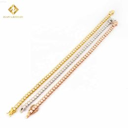 Wholesale Price Product 3mm Tennis Chain Iced Out Vvs Moissanite Sterling Silver Tennis Bracelet