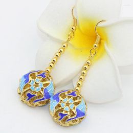 Dangle Earrings Special Design Chinese Hollow Cloisonne 17mm High Quality Long Women Weddings Party Gifts Pierced Jewellery B2604