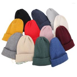 Berets Women Ladies Wool Beanie Hats Winter Warm Elastic Skull Cap Outdoor Men Solid Plain Knit Hat Skullies Gorras
