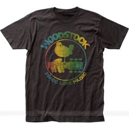 Men s T Shirts Kaos Oblong Burung Gitar Warna warni Musik Perdamaian 3 Hari Asli Woodstock Merek Populer Kaus Pria Katun Musim Panas 230509