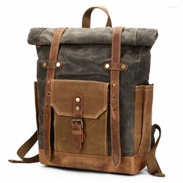 Backpack Ruil Retro Canvas Bags Luggage Shoulder Men Bag Multifunction Leisure Travel Vintage Leather