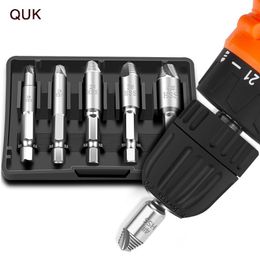 Schroevendraaier QUK Broken Screw Extractor 5 Pcs Set Damaged Nut Bolt Stud Remover Disassembly Bits Pneumatic Electric Screwdriver Tool Kits