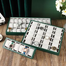 Jewellery Pouches 6-24 Digits Green Watch Storage Case Display Tray Props Stall Rack Collection Box