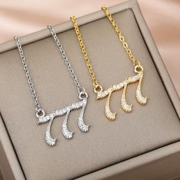 Chains Fashion 18k Gold Plated Crystal Rhinestone 111-999 Lucky Angel Number Pendant Stainless Steel Chain Necklace Jewellery For Women
