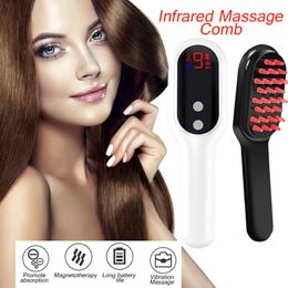 Hair Brushes Sisir Penumbuh Rambut Elektrik Gaya Perawatan Laser Inframerah Rontok Sikat Pemijat Kepala Lampu Merah 230510