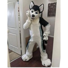 Adult size White Wolf Husky Dog Mascot Costumes Animated theme Cartoon mascot Character Halloween Carnival party Costume