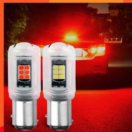 New 2PCS Car Led Bulbs 1156 BA15S P21W 1157 Bay15d P21 5w 3030 16SMD Turn Signal Light Auto Reverse Parking Light Glass Shell White