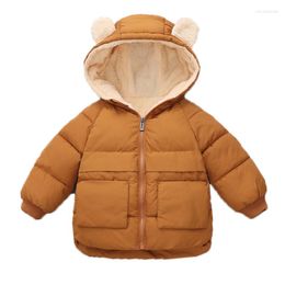 Jackets 2023 Winter Girls Autumn Fashion Baby Boys Thick Pocket Jacket Hooded Outerwear Kids Clothes Children Warm Coats