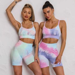 Yoga Outfits Tie Dye Sports Clothing Yoga Set Workout Clothes for Women Sportswear Yoga Outfit Gym Sets Fitness Suit Sports Bra Legins AA230509