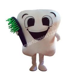 tooth Mascot Costume Halloween Performance Props Plush Head Cover Red and Blue Outfit
