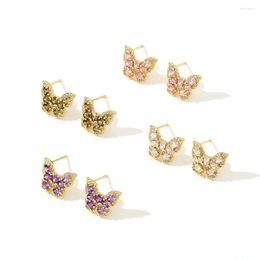 Stud Earrings Charm High Quality Fashion Frosty Wind Women's Jewellery Copper Inlaid Colourful Zircon Butterfly Party Gifts