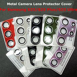 Metal Camera Lens Protector For Samsung Galaxy S22 Ultra Tempered Glass Lens Protective Cap For Samsung S22 Plus