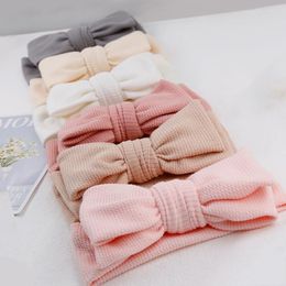 Hair Accessories Topknot Ribbed Turban Baby Bows Bands For Girls Headband Double Layer Bandanas Children Solid Headwraps Toddler