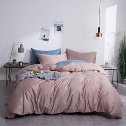 Bedding sets Pure Egyptian Cotton Solid Colour Reversible Duvet Cover Twin Queen King Size 356Pcs with Bed sheet Pillowcase 230510