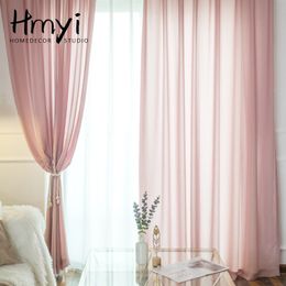 Curtain Luxury Solid Tulle s For Bedroom Thick Sheer s Living Room Modern Decoration Window Pinks Girls Voiles 230510