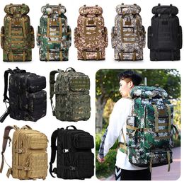 Backpacking Packs 45l large men women backpack large capacity camouflage backpack unisex hiking 1000d waterproof water for travel work for sports P230510