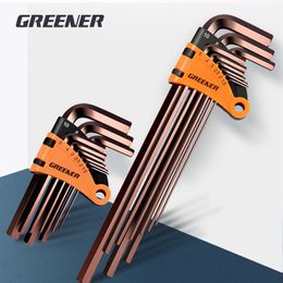 Electric Wrench Greener 9Pcs Allen wrench tool set universal hex key elongated spherical flower shaped portable maintenance 230510