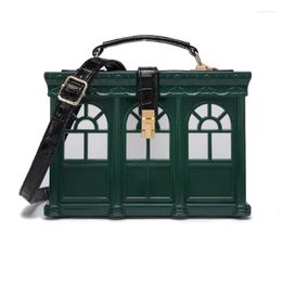 Evening Bags Women Vintage Acrylic House Shaped Clutch Box Shoulder Bag Elegant Crossbody Handbag Top Handle Purse