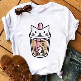 Women's T Shirts Women Cartoon Girls Print Mother Lady T-Shirt Top Ladies Graphic Female Short Sleeve Tee