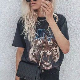 Women's TShirt Tiger Tee Tshirt Women Summer 2023 Clothing Loose Cotton Vintage Streetwear Tops Shirts 230510