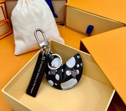 Keychains Lanyards With Box Fortune Cookie Bag Hanging Car Flower Charm Jewellery Women Men Gifts Fashion PU Leather Key Chain Accessories 1438