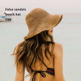 Wide Brim Hats Straw Hat Easy Matching Breathable Sun Comfortable Free Size Charming Beach Cap Paddle Walking Hiking