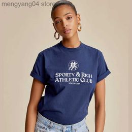 Women's T-Shirt American Vintage Style Women Short Sleeve Casual T Shirts Navy Cotton Crewneck Printing Shirts Street Fashion Loose Graphic Tees T230510