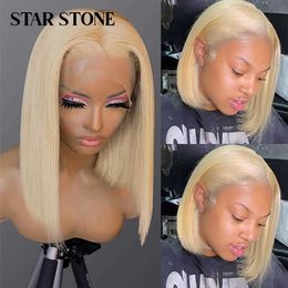 Hair Wigs 613 Honey Blonde Colored Short Bob Cheap t Part Brazilian Bone Straight Human for Women on Sale Clearance 230510