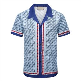 Luxury Designer t shirt Men's Fashion Print Bowling Hawaiian Floral Casual Shirts Slim Fit Short Sleeves Variety Asia Size M-3XL