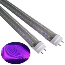 G13 Base UV Blacklight T8 LED Tube Light 2FT 3FT 4F T5FT UV 390-405nm G13 2 Pin Double-End Powered 85-265VAC - Fluorescent Replacement Bulbs crestech888