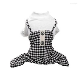 Dog Apparel Plaid Puppy Clothes Jumpsuits For Small Dogs Romper Girl