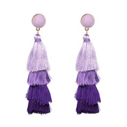 Dangle Chandelier Fashion Tassel Earrings Colorf Layered Bohemian Drop Tiered Thread Women Gifts Jewelry Delivery Dhgarden Dhzzc
