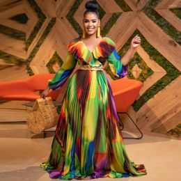 Ethnic Clothing No Belt African Dresses For Women Plus Size 2023 Summer Party Long Sleeve Maxi Dress Elegant Kaftan Muslim Gown Ladies