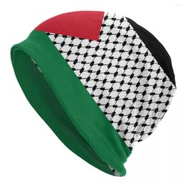 Berets Palestine Flag Skullies Beanies Caps Unisex Winter Warm Knit Hat Adult Palestinian Hatta Kufiya Keffiyeh Pattern Bonnet Hats