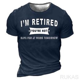 RUKAS T-shirt graphic yew fun T-shirt with slogan letter graphic print cut black military green dark blue brown gray 3D outdoor printing