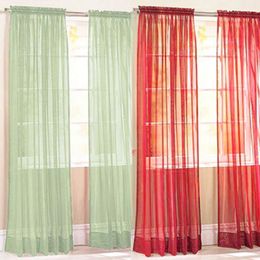 Curtain Kids Tulle s Living Room Glass Yarn Sheer Window Valance Pure Color Bedroom Home Wedding Decor 230510