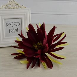 Decorative Flowers 10pcs 21cm Artificial Epiphyllum Oxypetalum Silk Peony Heads Hair Wreath Road Lead Shop Window Home Wedding Decoration