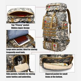 Backpacking Packs 80l large pocket camping backpack molle oxford system dmultifunction waterproof cloth multifunctional military men storage bag P230511