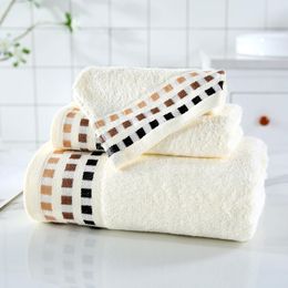 Towel El Soft Towels Set Fashion White Adults Thick Cotton Bathroom Quick Dry Travel Serviette Bain Home Textile AE50BT