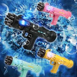 Sand Play Water Fun Electric Mortar Bubble Gun Toy With Light Summer Soap Water Bubble Machine Electric Bubble Machine For Children Gift Toys