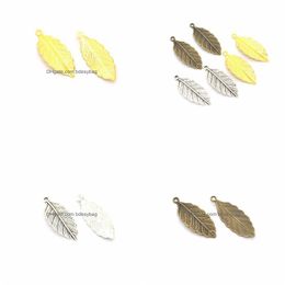 Charms Bk 500 Pcs Tiny Leaf Pendant 31X1M Antique Sier Bronze Gold Colours Good For Craft Drop Delivery Jewellery Findings Components Dhycz