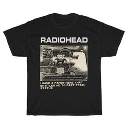 Men's T-Shirts Radiohead Print T Shirts for Men Retro Casual T-shirts Summer 100% Cotton Short Sleeve Tops Rock Streetwear Tees Y2K Clothes 230510