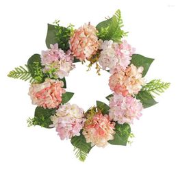 Decorative Flowers Hydrangea Wreath Reusable Floral High Simulation Artificial Flower Home Accessory