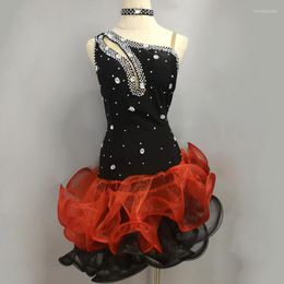 Stage Wear Standard Latin Dance Skirt 2023 Women Sexy Red Rumba Dancing Dress Advanced Customization Samba