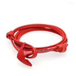Charm Bracelets Cowhide Bracelet Red Ship Anchor Birthday Gift Spot Hand Rope