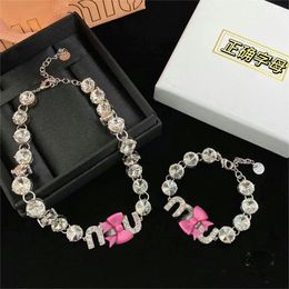 23. New full diamond letter necklace crystal collarbone chain bracelet dinner party sense super shiny temperament light luxury with standard women