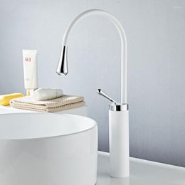 Bathroom Sink Faucets White European And Cold Washbasin Faucet Black High Style Rotary Drip Home Hardware