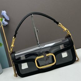 Summer Transparent PVC Jelly Bag Fashionable Style One Shoulder Small Square Bag High Quality Versatile Simple Underarm Strap Strap Bag