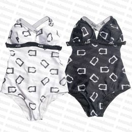 Womens Sexy Backless Swimwear Letters Printed Bathing Suit One Piece Swim Wears Women Swimsuits